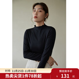 独束大码女装【发热防静电】百搭打底衫女显瘦秋冬新款胖mm针织衫 静谧黑 3XL