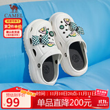 骆驼（CAMEL）洞洞鞋女时髦DIY原创鞋花松糕厚底凉拖鞋 L24M071642 白色 38/39 