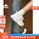 卡帕（Kappa）官方女鞋秋季运动老爹鞋女款透气增高休闲小白鞋子女 01漂白 37
