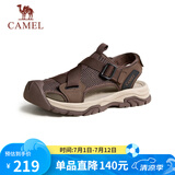 骆驼（CAMEL）户外休闲魔术贴包头洞洞沙滩运动凉鞋男 G14M076677 非酶棕 42