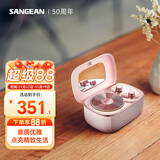 山进（SANGEAN） PANDORA便携式蓝牙音箱低音炮家用小音响收音机复古迷你可爱七夕情人节礼物 粉色