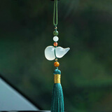 繁夏天然玉髓葫芦汽车挂件吊饰玉石高档车内后视镜挂饰吊坠车载用品