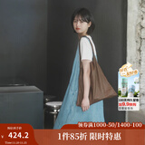 茵曼（INMAN）天丝凉感汉麻抗菌牛仔连衣裙两件套装2025夏女装休闲背带长裙子 牛仔蓝 XL