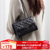 红蜻蜓包包女包2025新款牛皮斜挎单肩包菱格方包送女友生日礼物