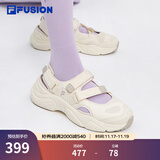 斐乐（FILA）FUSION斐乐玛丽珍凉鞋女鞋新款凉拖魔术贴海螺沙滩鞋 古白色/燕麦色-AO 36.5