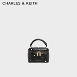 CHARLES&KEITH25冬新品菱格链条手提包斜挎珠宝包CK2-80782534-B Black黑色 S
