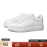 THOM WILLS【雷总同款】厚底小白鞋男增高真皮商务透气板鞋休闲皮鞋礼物 白色G935 (荔枝纹牛皮) 42 /8码