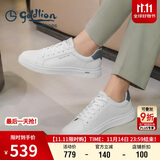 金利来（Goldlion）男鞋时尚个性耐磨板鞋舒适系带休闲鞋55323073920A白-41码