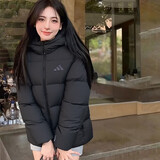 阿迪达斯（adidas）羽绒服男装女装 2025冬季新款户外运动防风保暖连帽休闲加厚外套 黑色连帽/绒子含量80%/主推款 2XL 【建议体重180斤-200斤】