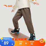 安踏儿童裤子男女大童2024冬季加绒保暖针织运动长裤A72447703