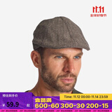 迪卡侬帽子户外经典复古保暖男士平顶帽贝雷帽鸭舌帽浅褐色均码-2087209