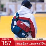 ACROSS邮差包男士斜挎包上班通勤包学生大容量单肩包旅行挎包女相机包包 红蓝