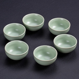 古德窑 汝窑功夫茶杯陶瓷6只装汝瓷品茗杯单杯开片可养家用小茶杯主人杯 六只装-介福汝窑《如意杯》60ml