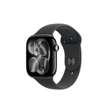 Apple/苹果 Watch S11 智能手表GPS+蜂窝款46毫米亮黑色铝金属表壳黑色运动型表带S/M MFD94CH/B