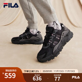 FILA斐乐官方男女鞋休闲鞋TREK满天星复古时尚老爹鞋情侣同款运动鞋 女-黑-BK 36.5