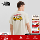 北面（The North Face）短袖T恤男女 美式休闲半袖透气小汽车卡通印花简约 米白色 3XL /190