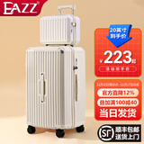 EAZZ【5轮承重+轻便加大容量】行李箱女拉杆箱男旅行箱学生密码皮箱子 【多功能子母箱】珍珠白色 20英寸 ｜四轮常规55分登机箱
