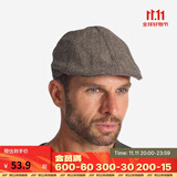 迪卡侬帽子户外经典复古保暖男士平顶帽贝雷帽鸭舌帽浅褐色均码-2087209