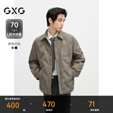 GXG男装宽松短款羽绒服衬衫外套冬季 卡其色 170/M