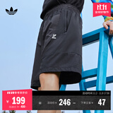 adidas舒适拼接运动短裤男装夏季阿迪达斯官方三叶草   黑色   M