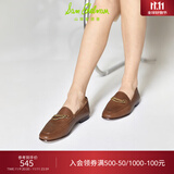 SAM EDELMAN山姆爱德曼秋英伦多色平底皮鞋软皮踩跟豆豆单鞋乐福鞋女LORENZO 深棕色（牛皮革） 36 /美码6M
