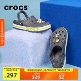 卡骆驰洞洞鞋贝雅卡骆班轻便耐磨一脚蹬休闲鞋|205089 石板灰/青柠绿-0GX 44 (280mm)