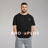 胖哥哥大码男装加肥加大胖子体恤男士短袖T恤宽松圆领大码肥佬t恤 黑色狼图腾 4XL （210-250斤）