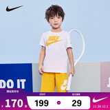 NIKE 耐克小童装2025年夏季男女童短袖T恤+短裤2件套儿童休闲运动套装