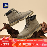 海澜之家HLA男靴复古高帮大黄靴工装靴子沙漠靴HAAGZM4EHB177 卡其色38