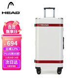 海德（HEAD）行李箱男学生铝框拉杆箱女密码箱旅行箱子 白红色30英寸