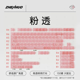 臻火电竞 雾透键帽 正刻侧刻雾面透光透明 适用wooting小蜜蜂美加狮磁轴机械键帽 60/65/68/75/108配列 粉透键帽 (侧刻)-130键