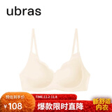 ubras花瓣杯软支撑文胸罩细肩带女士内衣女无钢圈聚拢燕麦奶-背心S