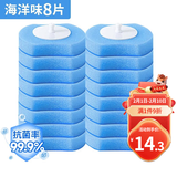 LYNN 一次性马桶刷替换头自带清洁剂马桶刷配件 海洋味8个