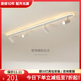 黑控 射灯led轨道灯走廊过道灯家用客厅天花筒灯明装射灯氛围灯高级感 哑白 4头【200CM】三色