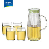 乐唯诗玻璃杯饭店专用白酒杯茶水杯酒吧ktv啤酒杯烈酒 乐妙一壶四杯五件套装