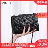 viney新款斜挎包包女包牛皮链条包轻奢单肩包生日礼物送女友老婆 【黑色】高级感实用女生高端洋气品牌小方包