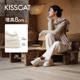 接吻猫8cm内增高[太妃糖]厚底德训鞋女小白鞋KA64214-51 椰奶白  37 