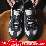 马登运动休闲鞋男女夏秋季新款透气小白板鞋GAT赛车平底阿甘德训鞋子 墨黑色 /国风款薄底丝绸刺绣国潮 42 (260mm) 男码