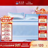 富安娜凉席 可水洗提花凉感软席子 学生两件套 蓝 0.9*1.9米【可折叠】