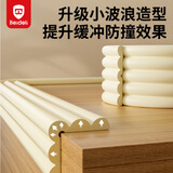 贝得力（BEIDELI）多功能防撞条婴幼儿家用桌子柜子安全防护条免贴加宽W型米白2米