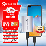 HP惠普 1TB 移动固态硬盘P900（PSSD）USB3.2 ssd 2000MB/s Type-C钛空银 手机直连办公备份扩容游戏