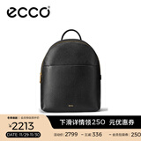 爱步（ECCO） 双肩包中号 轻奢牛皮大容量背包9107799 HL 黑色910779990000