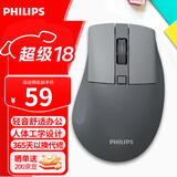 飞利浦（PHILIPS）SPK7528无线蓝牙双模鼠标 轻音便携鼠标人体工学苹果mac台式电脑笔记本通用家用办公企业采购 灰色
