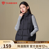 坦博尔羽绒服马甲女立领宽松短款外搭羽绒背心外套TD336006 黑色 165 