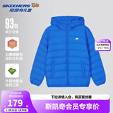 Skechers斯凯奇羽绒服儿童秋冬男童女童外套保暖童装P424K076/P425K050 公主蓝/007G 160 cm