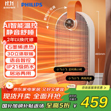 飞利浦（PHILIPS）取暖器家用暖风机石墨烯电暖气办公室浴室多档恒温速热节能语音遥控桌面台式便携烤火炉 AHR2246FV