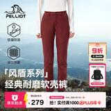 伯希和（Pelliot）【风盾】冲锋软壳裤女冬季保暖抓绒裤防风高弹长裤男125107018红M