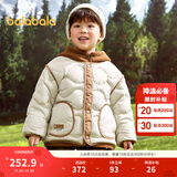 巴拉巴拉童装儿童羽绒服冬男童女童宝宝外套摇粒绒两件套时尚撞色 烟灰卡50524 白鸭绒 130 cm