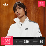 adidas情侣款复古风梭织立领夹克外套男女秋季阿迪达斯官方三叶草   亮白   XS