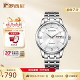 罗西尼（ROSSINI）手表男款 生日礼物机械手表商务简约男表防水钢带白盘515701
